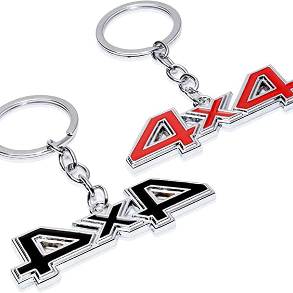 Black 4x4 Logo Chrome Metal Zinc Alloy Keychain For All Bikes And Cars