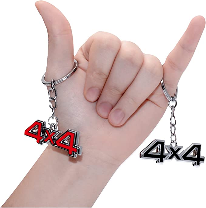 Black 4x4 Logo Chrome Metal Zinc Alloy Keychain For All Bikes And Cars