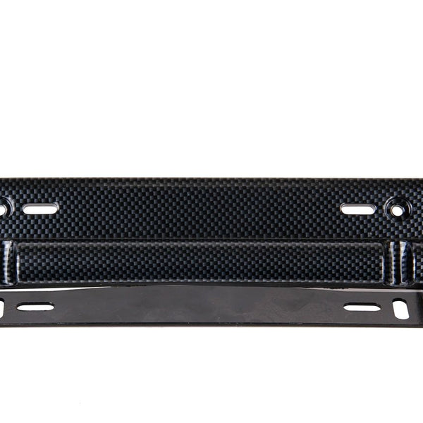 Black-Carbon Fiber Adjustable Rotating Number Plate Auto License Plates Frame Holder