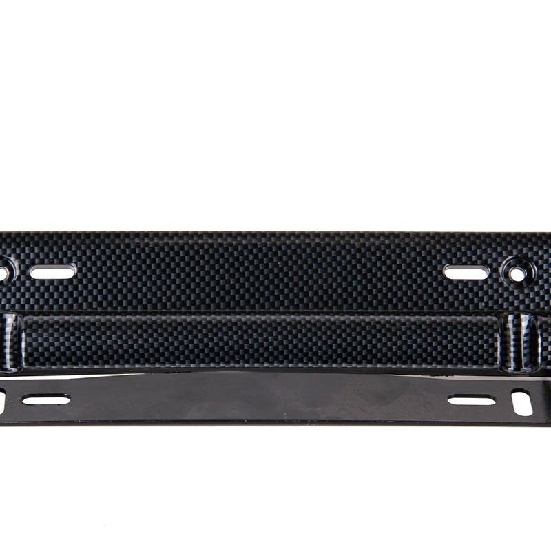 Black-Carbon Fiber Adjustable Rotating Number Plate Auto License Plates Frame Holder