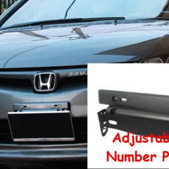 Black-Carbon Fiber Adjustable Rotating Number Plate Auto License Plates Frame Holder