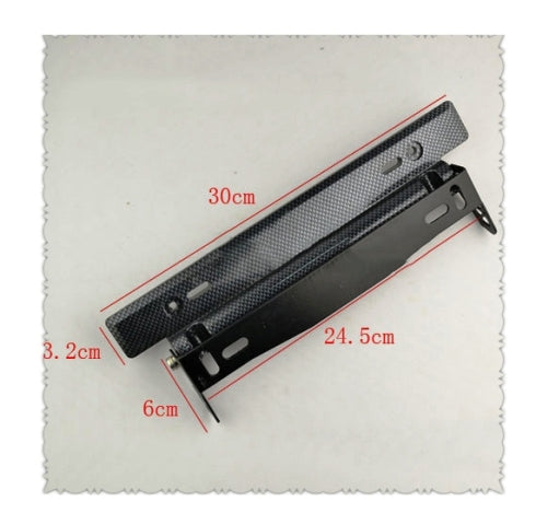 Black-Carbon Fiber Adjustable Rotating Number Plate Auto License Plates Frame Holder