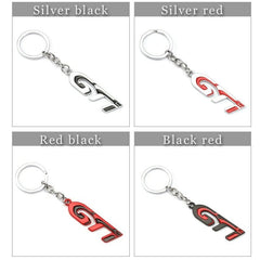 Black Chrome GTI 3D Logo Emblem Metal Keychain For Bikes And Cars
