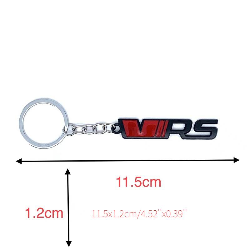 Black Chrome Silver VRS 3D Logo Emblem Metal Keychain For Bikes And Cars