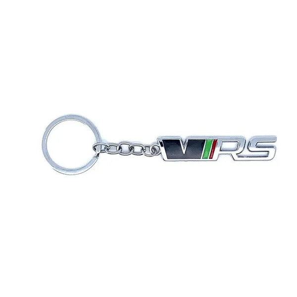 Black Chrome Silver VRS 3D Logo Emblem Metal Keychain For Bikes And Cars