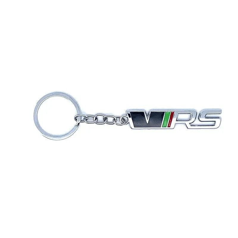 Black Chrome Silver VRS 3D Logo Emblem Metal Keychain For Bikes And Cars