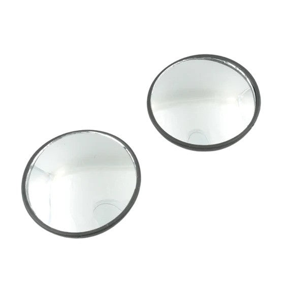 BLACK COLOR 2PCS ROUND SHAPE HD GLASS FRAMELESS DESIGN CONVEX REAR VIEW BLIND SPOT MIRROR
