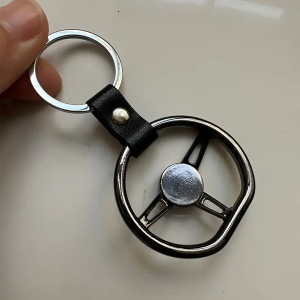Creative Simulation D Shape Car Steering Wheel Keychain Car Racing Steering Wheel Metal Key Ring Holder Bag Pendant Cool Motorcycle Bike Keyring