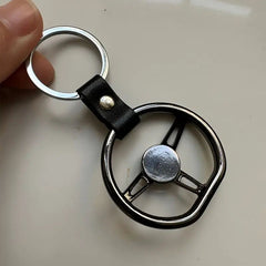 Creative Simulation D Shape Car Steering Wheel Keychain Car Racing Steering Wheel Metal Key Ring Holder Bag Pendant Cool Motorcycle Bike Keyring