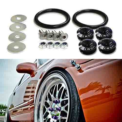 Black Finish JDM Quick Release Fasteners For Car Bumpers Trunk Fender Hatch Lids Kit.