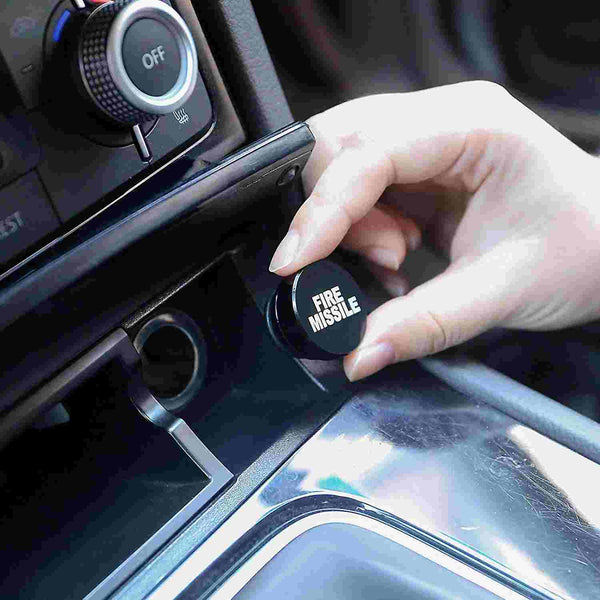 Black Fire Missile Aluminum Car Cigarette Lighter Plug Replacement Push Button Fits Most Automotive Vehicles