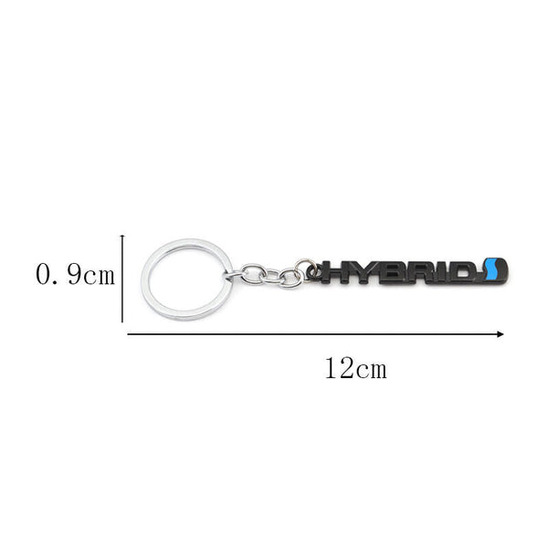Black Hybrid 3D Logo Emblem Metal Keychain For Bikes And Cars