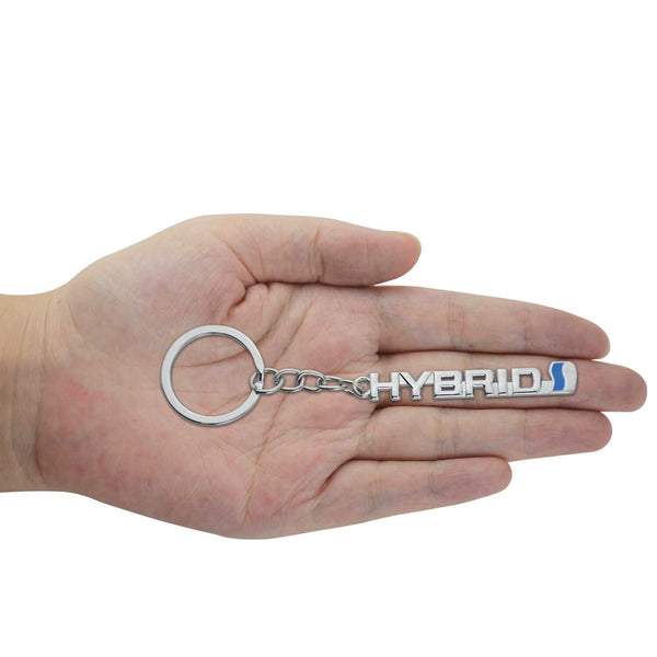Black Hybrid 3D Logo Emblem Metal Keychain For Bikes And Cars