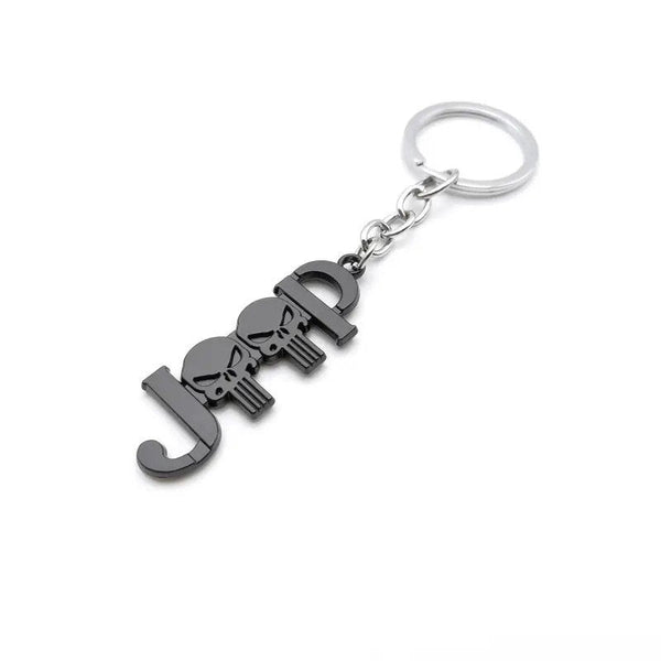 Black JEEP 3D Logo Emblem Metal Keychain For Bikes And Cars