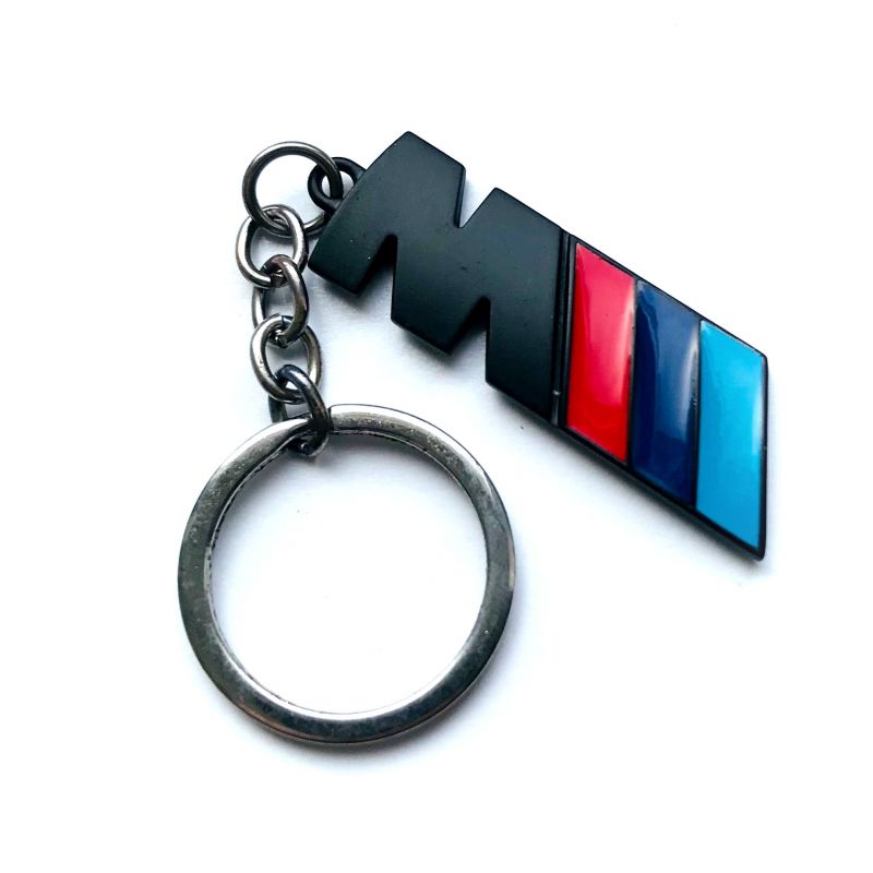 Black M POWER 3D Logo Emblem Metal Keychain For Bikes And Cars