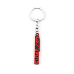 Black Maroon GT LINE 3D Logo Emblem Metal Keychain For Bikes And Cars