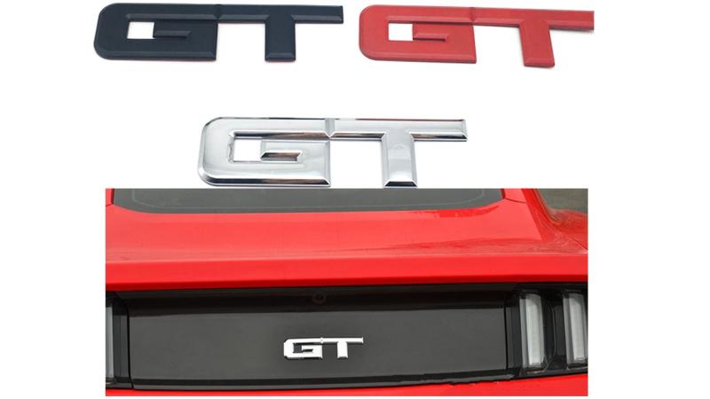Black Metal GT Auto Rear Tailgate Badge Emblem Fender Trunk Lid Self Adhesive Sticker For Car
