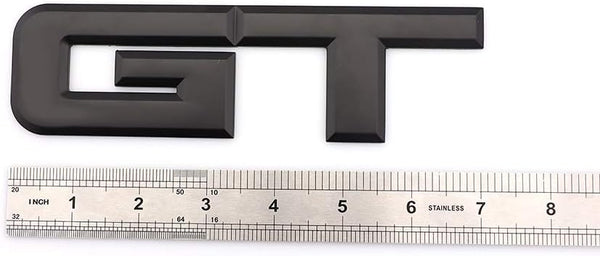 Black Metal GT Auto Rear Tailgate Badge Emblem Fender Trunk Lid Self Adhesive Sticker For Car