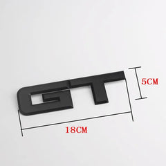Black Metal GT Auto Rear Tailgate Badge Emblem Fender Trunk Lid Self Adhesive Sticker For Car