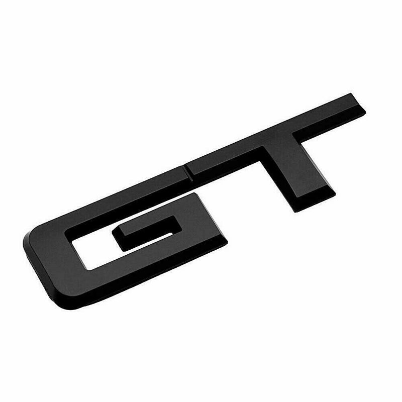 Black Metal GT Auto Rear Tailgate Badge Emblem Fender Trunk Lid Self Adhesive Sticker For Car
