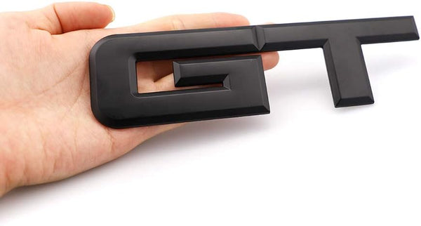 Black Metal GT Auto Rear Tailgate Badge Emblem Fender Trunk Lid Self Adhesive Sticker For Car