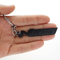 Black N Line 3D Logo Emblem Metal Keychain For Bikes And Cars