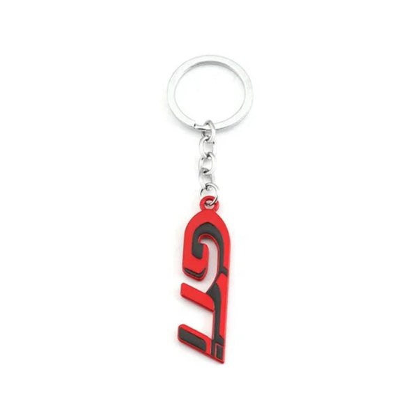 Black Red GTI 3D Logo Emblem Metal Keychain For Bikes And Cars