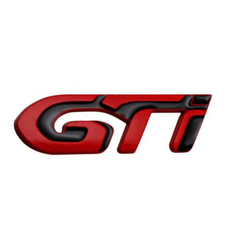 Black Red GTI 3D Logo Emblem Metal Keychain For Bikes And Cars