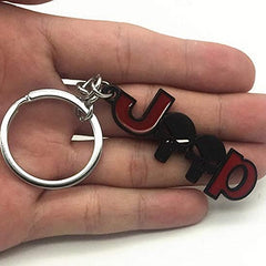 Black Red JEEP 3D Logo Emblem Metal Keychain For Bikes And Cars