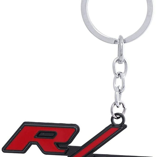 Black Red R/T 3D Logo Emblem Metal Keychain For Bikes And Cars