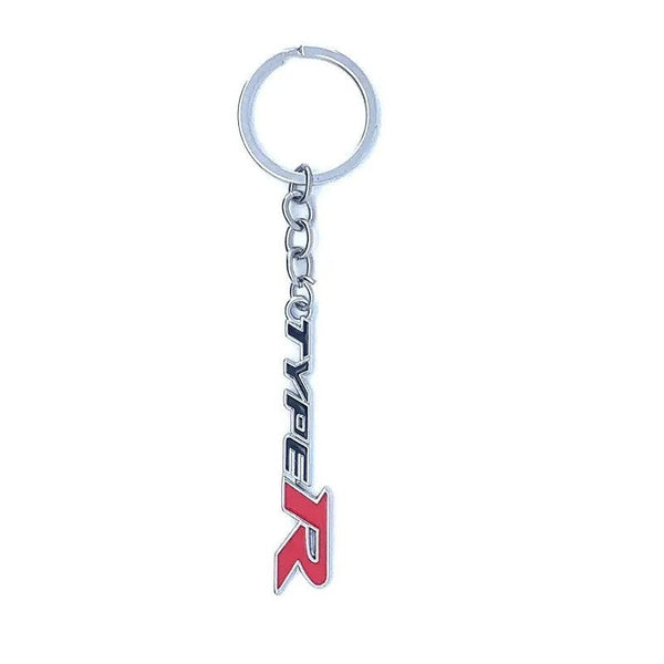Black Red TYPER 3D Logo Emblem Metal Keychain For Bikes And Cars