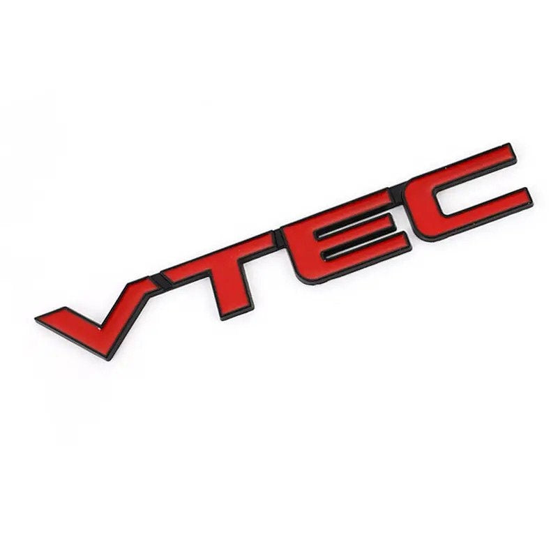 Black Red VTEC 3D Logo Emblem Metal Keychain For Bikes And Cars