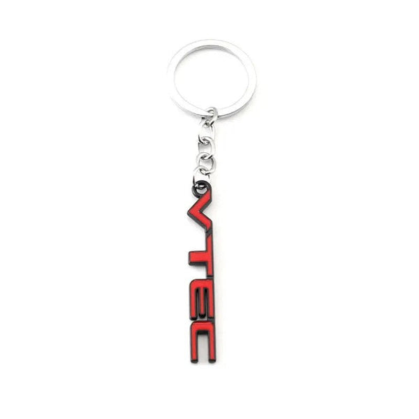 Black Red VTEC 3D Logo Emblem Metal Keychain For Bikes And Cars