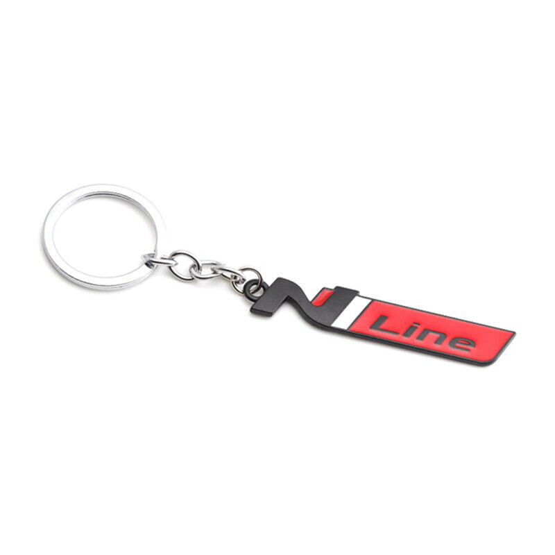 Black Red White N Line 3D Logo Emblem Metal Keychain For Bikes And Cars