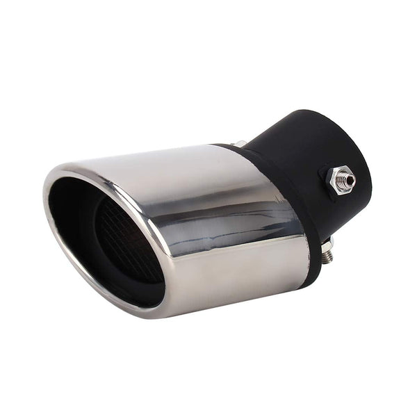 Black Silver Bent Universal Car Styling Stainless Steel Bolt on Exhaust Tail Muffler Tip Pipe