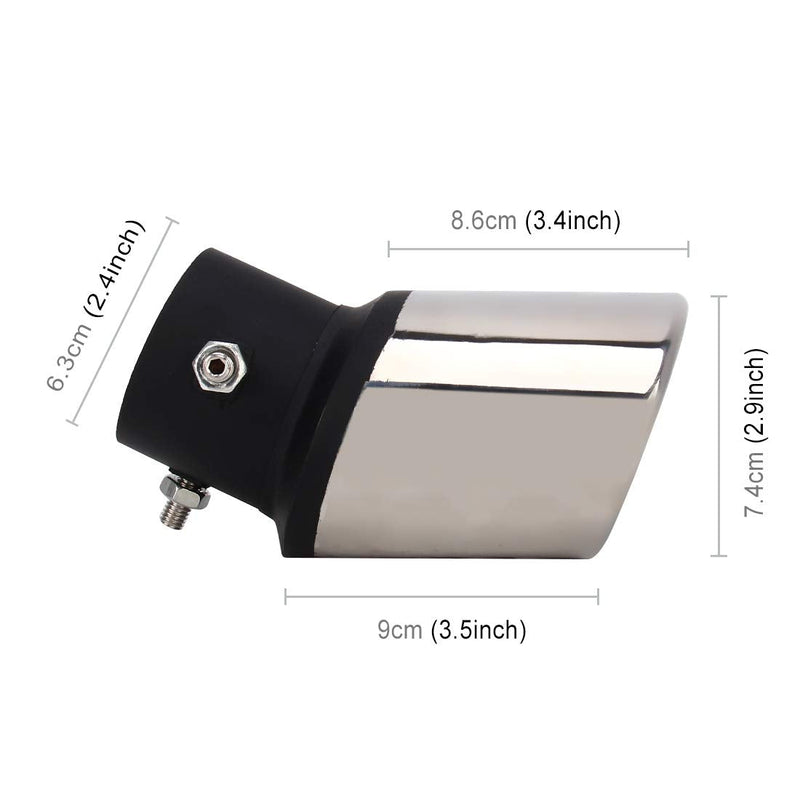 Black Silver Bent Universal Car Styling Stainless Steel Bolt on Exhaust Tail Muffler Tip Pipe