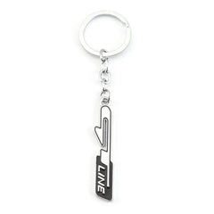 Black Silver GT LINE 3D Logo Emblem Metal Keychain For Bikes And Cars