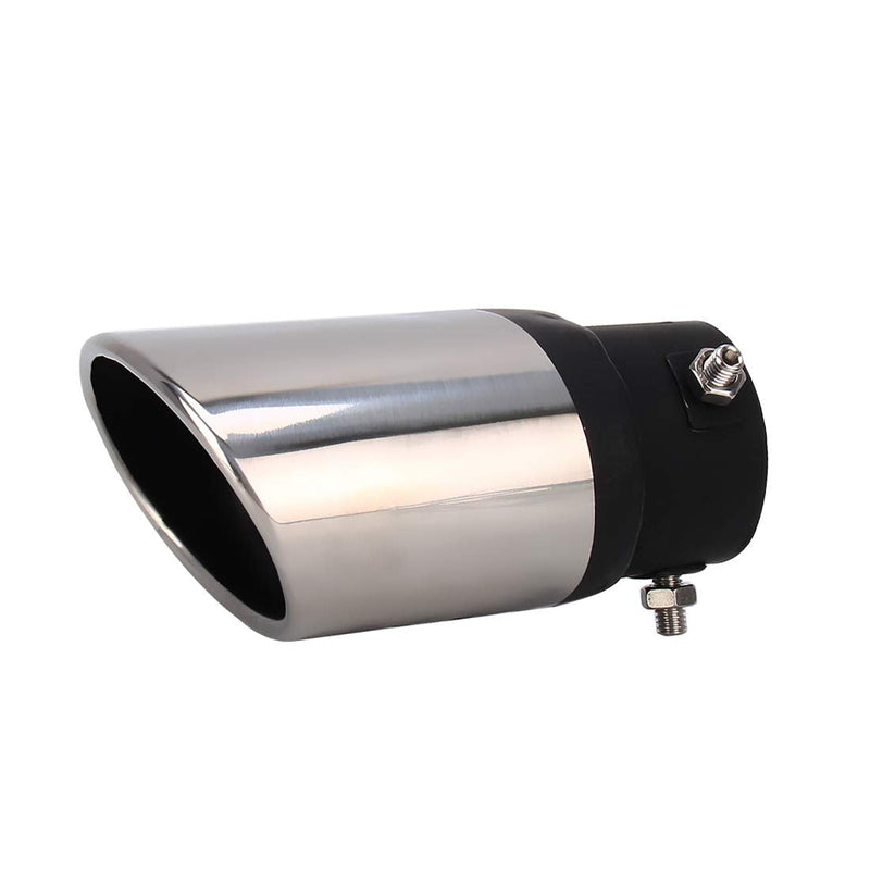 Black Silver Straight Universal Car Styling Stainless Steel Bolt on Exhaust Tail Muffler Tip Pipe