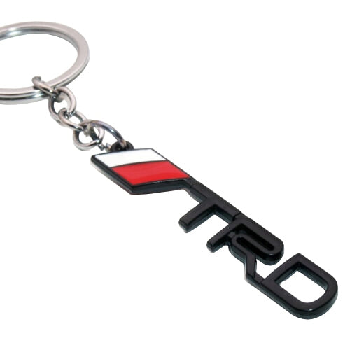 Black TRD 3D Logo Emblem Metal Keychain For Bikes And Cars