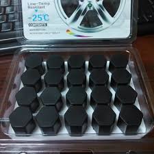 19mm BLACK 20pcs Universal Car Silicone Wheel Lugs Nuts Bolts Covers Protective Cap