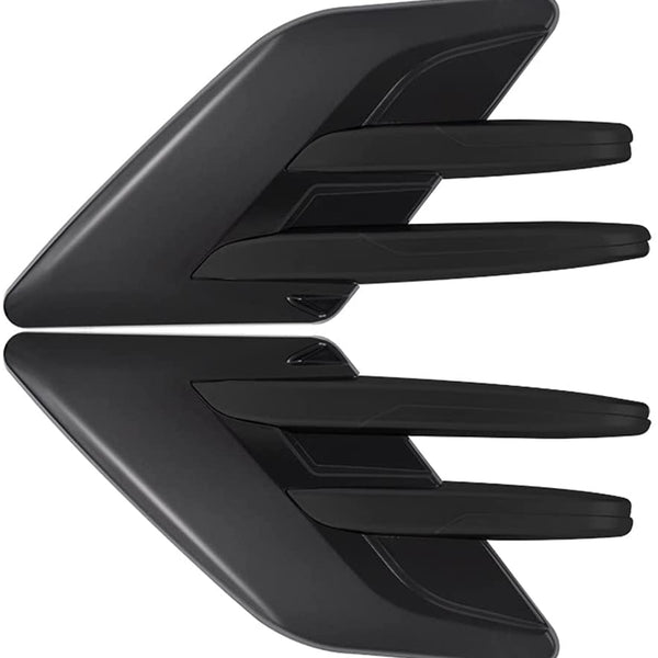 2pcs Black Car Fender Side Vents Compatible Decorative Air Flow Intake For Exterior Parts in ABS