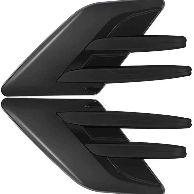 2pcs Black Car Fender Side Vents Compatible Decorative Air Flow Intake For Exterior Parts in ABS