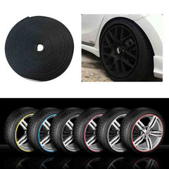 Alloy Wheel Edge Ring Rim Protectors Tyres Tire Guard Rubber Moulding-Black