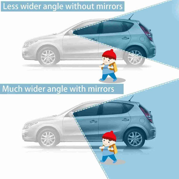 BLIND SPOT ROUND WIDE ANGLE ADJUSTABLE CONVEX REAR VIEW MIRROR - PACK OF 2