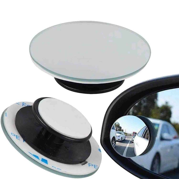 BLIND SPOT ROUND WIDE ANGLE ADJUSTABLE CONVEX REAR VIEW MIRROR - PACK OF 2