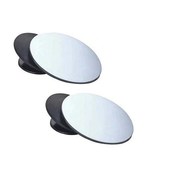 BLIND SPOT ROUND WIDE ANGLE ADJUSTABLE CONVEX REAR VIEW MIRROR - PACK OF 2