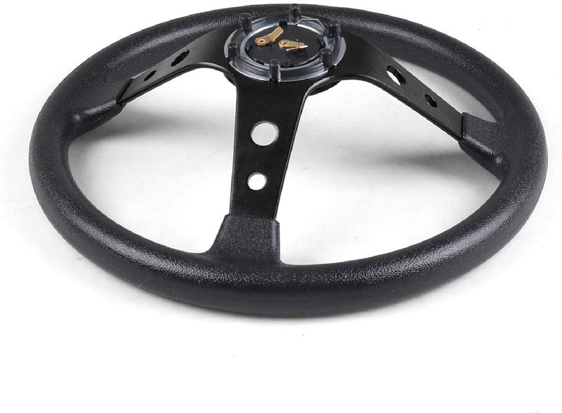 Blue 14inch 350mm Racing PU Leather Steering Wheel Aluminum Alloy Deep Corn Dish Sport Drifting Steering Wheels Universal Suitable for car