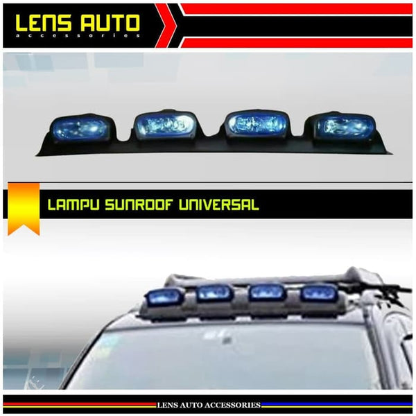Blue 3 LED x 4 Lens Roof Light Offroad Spot Head Lamps Universal 4x4 Roof Top Bar Driving Fog Lights