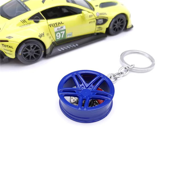 High Quality Metal Tire Keychain With Moving Brake Disc For Car Enthusiasts, Mechanics, And Racing Fans