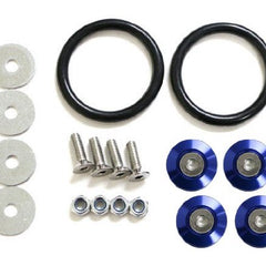Blue Finish JDM Quick Release Fasteners For Car Bumpers Trunk Fender Hatch Lids Kit.